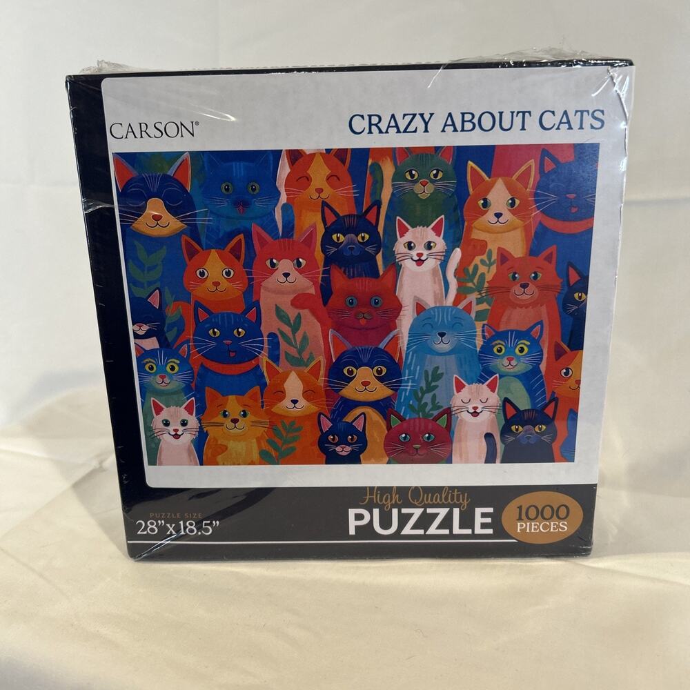 1000 Piece Jigsaw Puzzle Carson Crazy About Cats 28” X 18.5”
